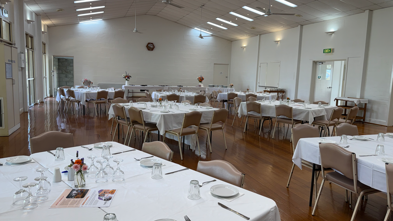 All Saints' Hall with tables
